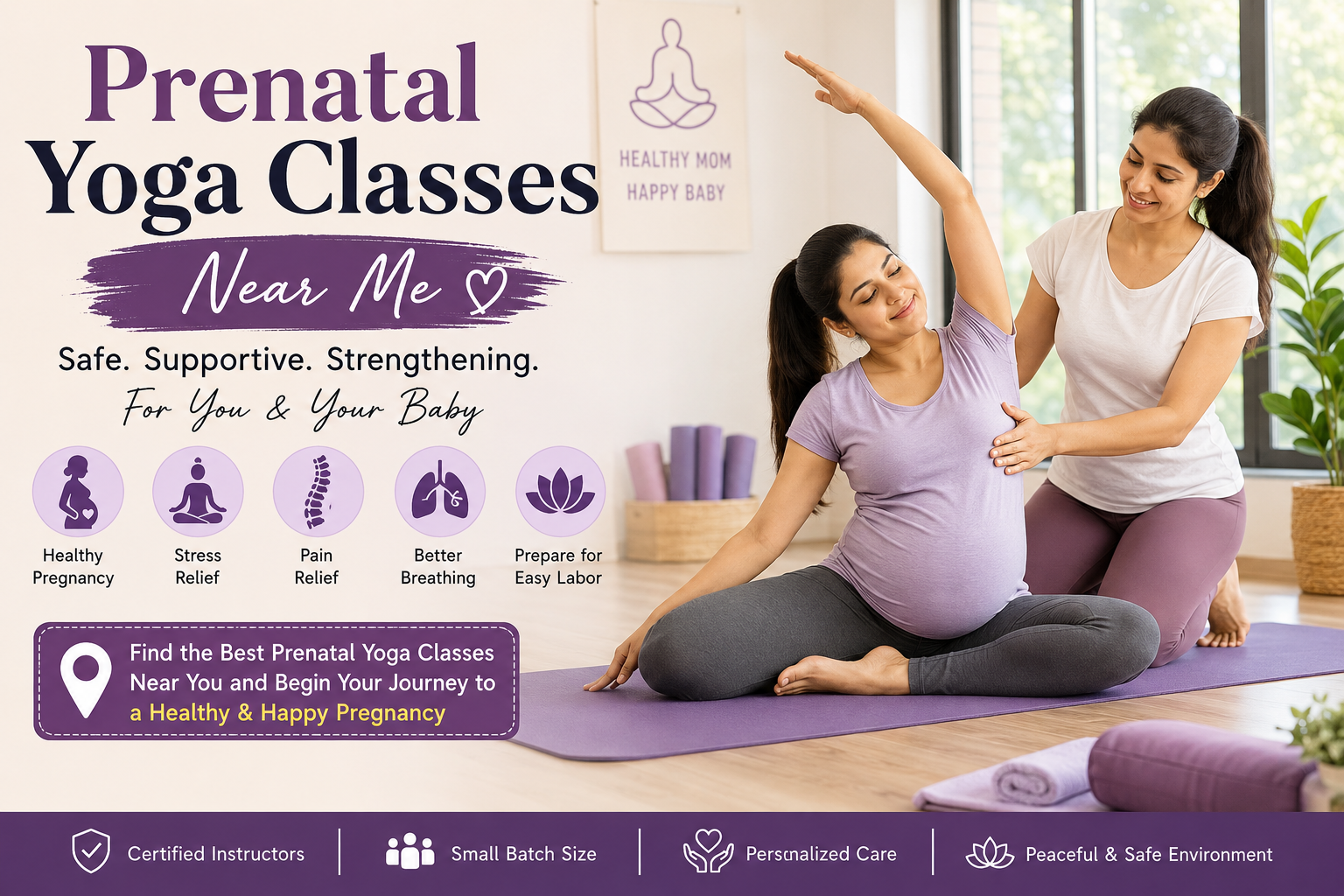 Prenatal Yoga Classes Near Me – Safe and expert-guided yoga sessions for a healthy and comfortable pregnancy.